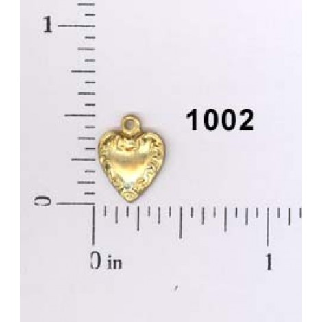 8mm Heart Brass Charm