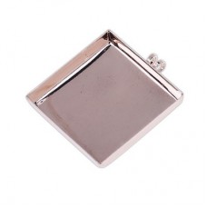 25mm Rose Gold Plated Square Pendant Bezel Tray