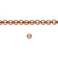 4mm Crystal Passions Crystal Pearls - Copper - Pack of 10