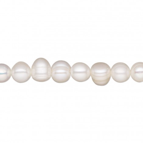 6-6.5mm White Lotus Cultured Semi-Round Pearls - Strand 6-6.5mm White Lotus Cultured Semi-Round Pearls - Strand
