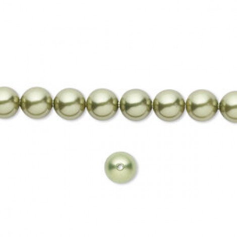 6mm Swarovski Crystal Pearls - Light Green - Pack of 10