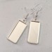 Silver Plated Earrings to fit 10x25mm Rectangle Cabochon