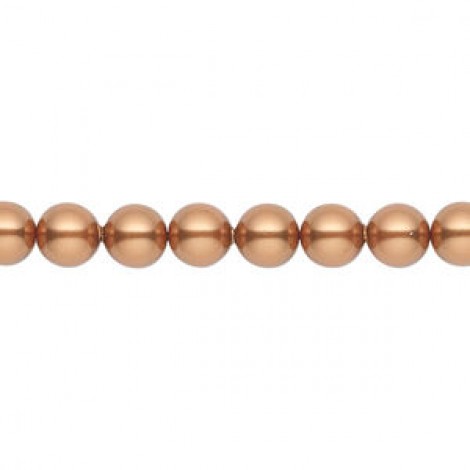 6mm Swarovski Crystal Pearls - Copper - Pack of 10