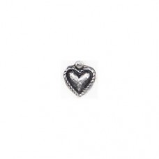 7mm Sterling Silver Plated Heart Charm Drop - Pack of 4