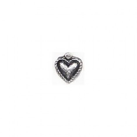 7mm Sterling Silver Plated Heart Charm Drop