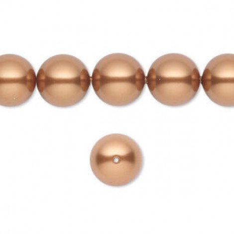 10mm Crystal Passions® 5810 Crystal Pearls - Copper - Pack of 2