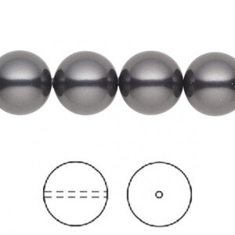 10mm Swarovski 5810 Crystal Pearls - Black - Pack of 10 10mm Swarovski 5810 Crystal Pearls - Black - Pack of 10