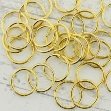 10mm (7.5mm ID) 18ga Gold Plated Round Jumprings