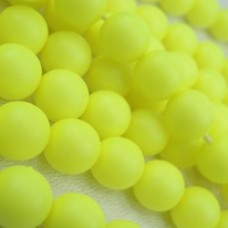 10mm Czech Round Glass Beads - Neon Yellow