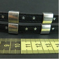 10x25mm Silver 2-Strand Slider-Separator for Flat Cord