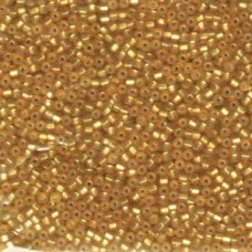 11/0 Matsuno Seed Beads - Matte Silver Lined Square Hole Gold - 12.5gm