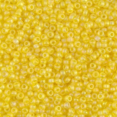 11/0 Miyuki Seed Beads - Matte Transp Yellow AB - 23.5gm