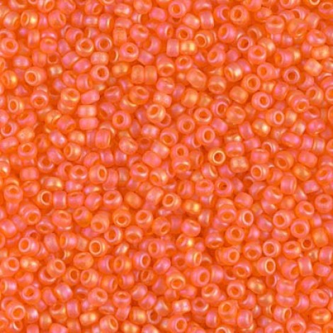 11/0 Miyuki Seed Beads - Matte Transparent Orange AB - 23gm