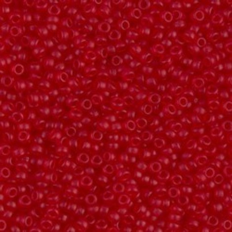 11/0 Miyuki Seed Beads - Transparent Matte Ruby