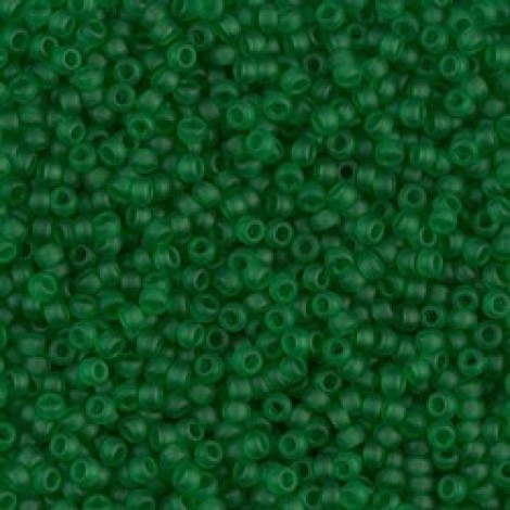 11/0 Miyuki Seed Beads - Matte Transparent Green - 24gm