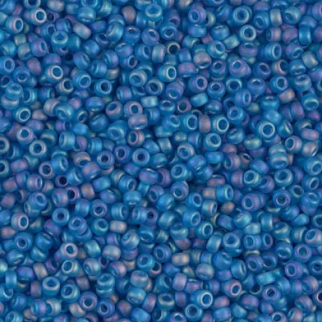 11/0 Miyuki Seed Beads - Matte Transparent Capri Blue AB - 23.5gm