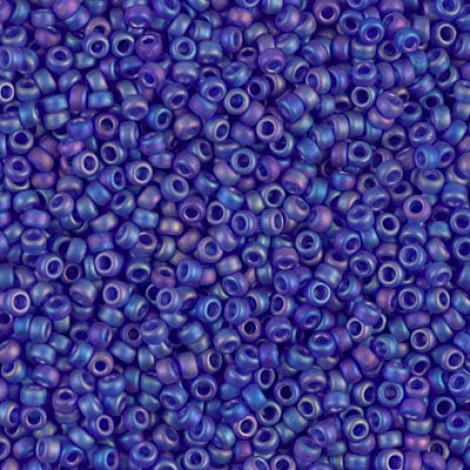 11/0 Miyuki Seed Beads - Matte Transparent Cobalt AB - 23.5gm