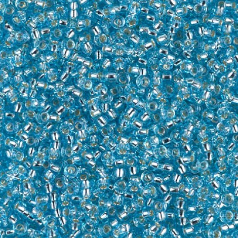 11/0 Miyuki Seed Beads - Silver Lined Aqua - 24gm 11/0 Miyuki Seed Beads - Silver Lined Aqua - 24gm