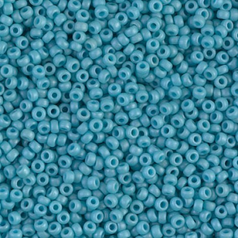 11/0 Miyuki Seed Beads - Matte Opaque Turquoise Blue Luster