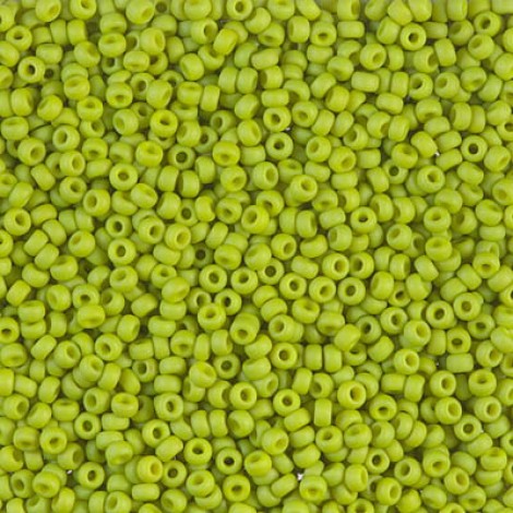 11/0 Miyuki Seed Beads - Matte Opaque Lime - 10gm