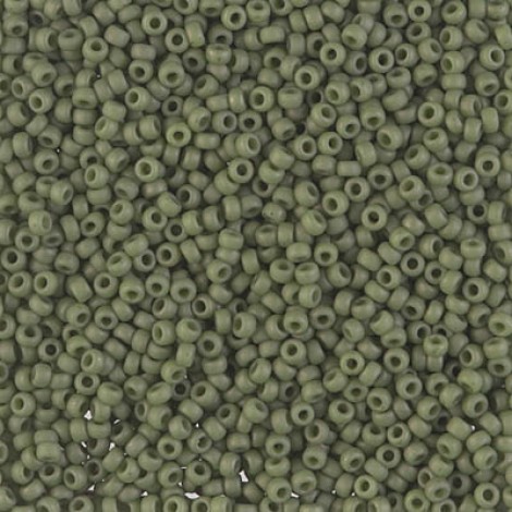 11/0 Miyuki Seed Beads - Matte Opaque Olive - 10gm