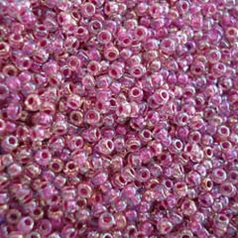 11/0 Miyuki Seed Beads - Raspberry Lined Crystal AB - 10gm 11/0 Miyuki Seed Beads - Raspberry Lined Crystal AB - 10gm