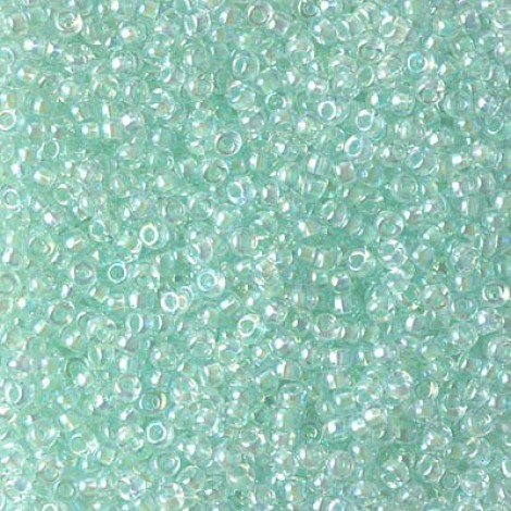 11/0 Miyuki Seed Beads - Lt Mint Green Lined Crystal AB - 10gm