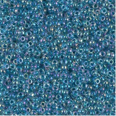 11/0 Miyuki Seed Beads - Marine Blue Lined Crystal AB - 10gm