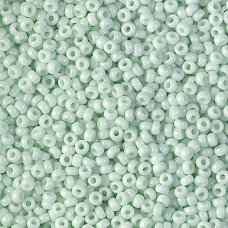 11/0 Miyuki Seed Beads - Opaque Pale Green Lustre - 10gm 11/0 Miyuki Seed Beads - Opaque Pale Green Lustre - 10gm