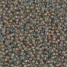 11/0 Miyuki Seed Beads - Peach Lined Aqua Luster - 12.5gm