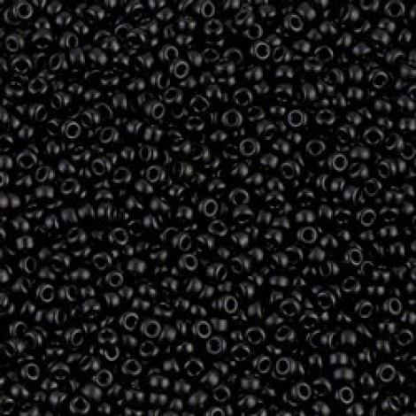 11/0 Miyuki Seed Beads - Semi-Frosted Black  - 24gm