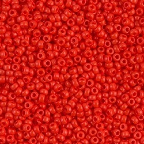 11/0 Miyuki Seed Beads - Opaque Vermillion Red - 24gm