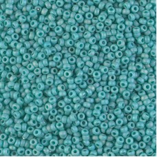 11/0 Miyuki Seed Beads - Matte Opaque Turquoise Green AB