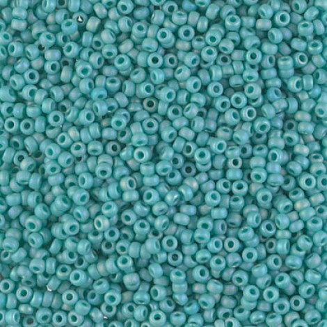 11/0 Miyuki Seed Beads - Matte Opaque Turquoise Green AB - 10gm 11/0 Miyuki Seed Beads - Matte Opaque Turquoise Green AB - 10gm
