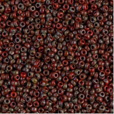 11/0 Miyuki Duracoat Seed Beads - Red Picasso - 23gm