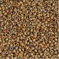 11/0 Miyuki Duracoat Seed Beads - Opaque Brown Tan Picasso Matte - 23gm