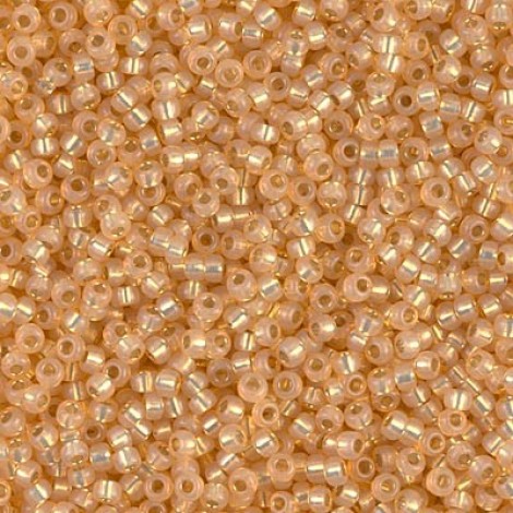 11/0 Miyuki Seed Beads - Dyed Lt Apricot Silver Lined Alabaster