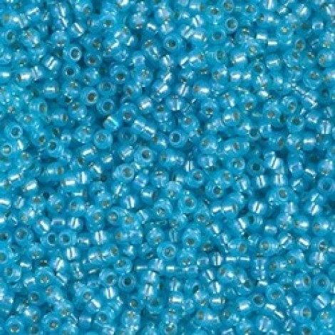 11/0 Miyuki Seed Beads - Dyed Aqua Silverlined Alabaster - 24gm