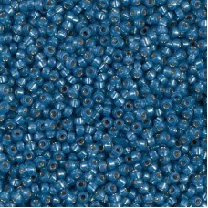 11/0 Miyuki Seed Beads - Dyed Denim Blue Silverlined Alabaster - 24gm