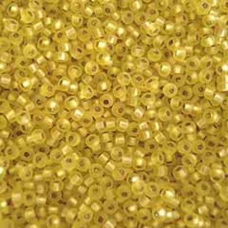 11/0 Miyuki Seed Beads - Matte Silver Lined Yellow - 24gm 11/0 Miyuki Seed Beads - Matte Silver Lined Yellow - 24gm