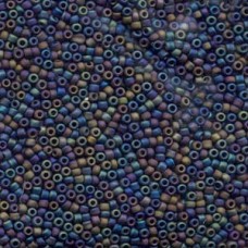 11/0 Matsuno Seed Beads - Matte Black Rainbow AB - 12.5gm