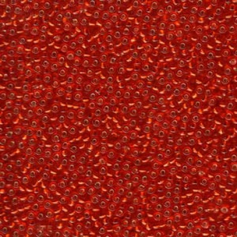 11/0 Miyuki Seed Beads - Silver Lined Flame Red - 24gm