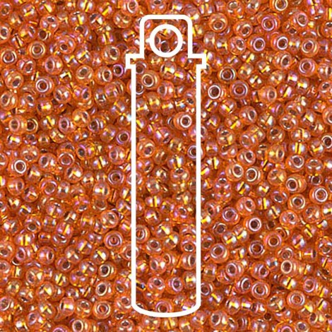 11/0 Miyuki Seed Beads - Silver Lined Orange AB - 8.5gm 11/0 Miyuki Seed Beads - Silver Lined Orange AB - 8.5gm