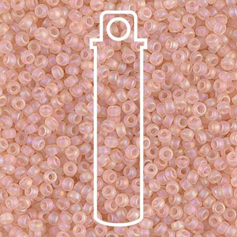11/0 Miyuki Seed Beads - Matte Transparent Light Tea Rose AB - 23.5gm 11/0 Miyuki Seed Beads - Matte Transparent Light Tea Rose AB - 23.5gm