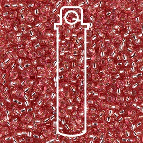 11/0 Miyuki Seed Beads - Dyed Silver Lined Light Salmon - 24gm 11/0 Miyuki Seed Beads - Dyed Silver Lined Light Salmon - 24gm