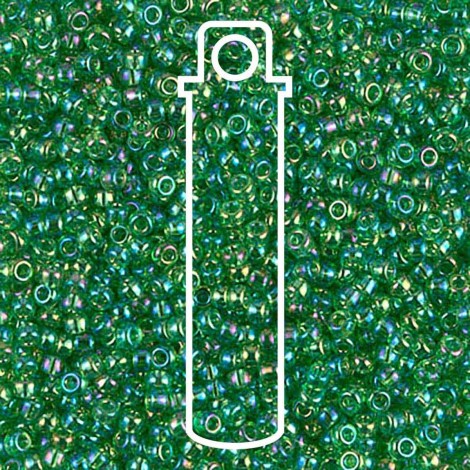 11/0 Miyuki Seed Beads - Transparent Light Green AB - 24gm