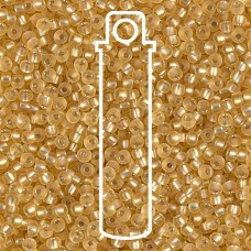 11/0 Miyuki Seed Beads - Semi Matte Silver Lined Gold - 24gm