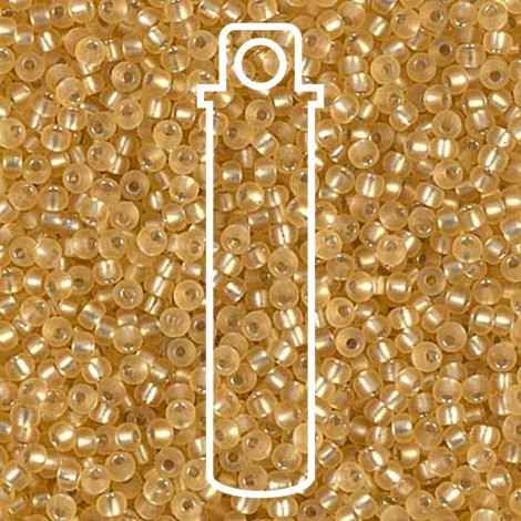 11/0 Miyuki Seed Beads - Semi Matte Silver Lined Gold - 24gm 11/0 Miyuki Seed Beads - Semi Matte Silver Lined Gold - 24gm
