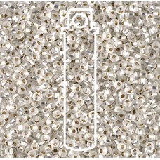 11/0 Miyuki Seed Beads - Matte Silver Lined Crystal - 24gm