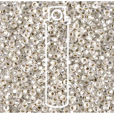 11/0 Miyuki Seed Beads - Matte Silver Lined Crystal - 24gm